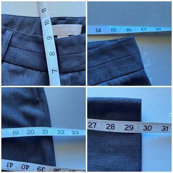 Michael Kors womens gray mid rise wide leg dress pants business casual 8 - Picture 3 of 8